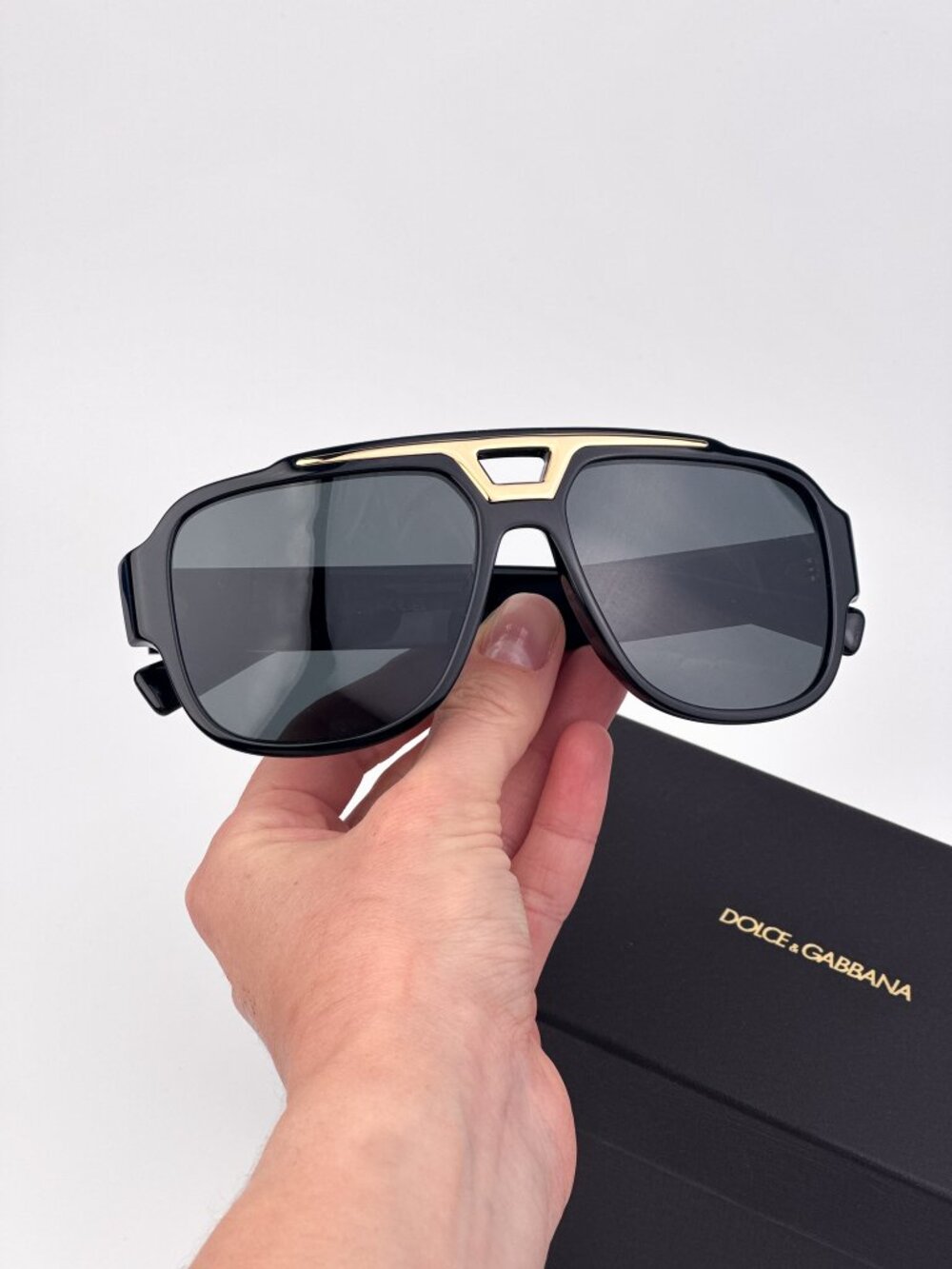 DOLCE&GABBANA DG4389 501/87 BLACK DARK GREY SQUARE SUNGLASSES